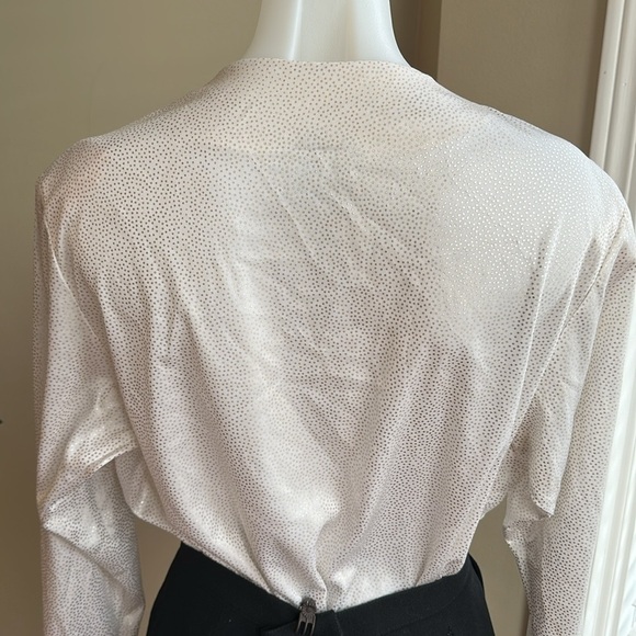 Vintage Elegant White Drape Blouse - Picture 7 of 9